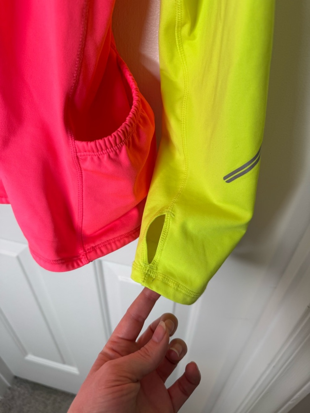 Brooks Hot Pink and Neon Yellow Women's Running Half-Zip - Picture 6 of 8